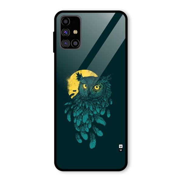 Green Owl Glass Back Case for Galaxy M31s