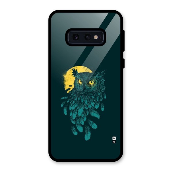 Green Owl Glass Back Case for Galaxy S10e