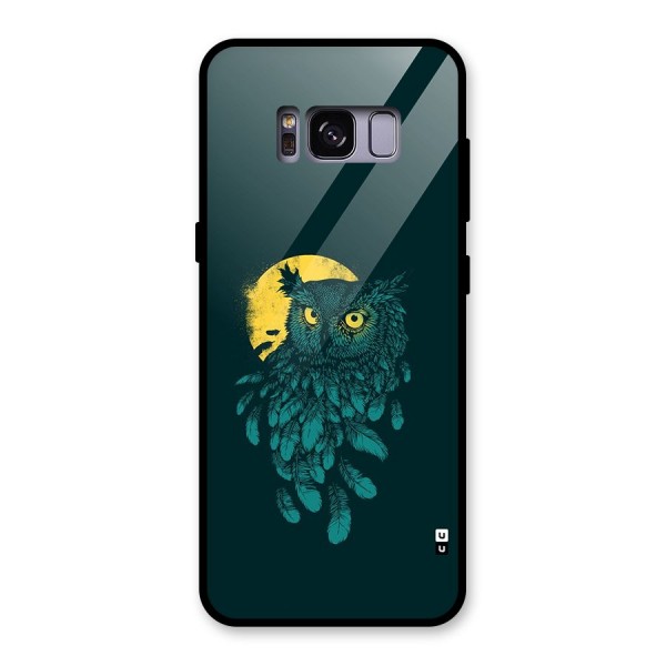 Green Owl Glass Back Case for Galaxy S8