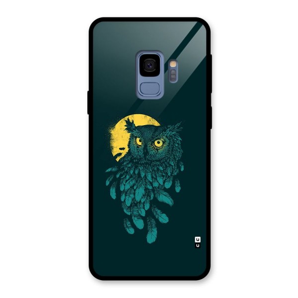 Green Owl Glass Back Case for Galaxy S9