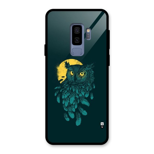 Green Owl Glass Back Case for Galaxy S9 Plus