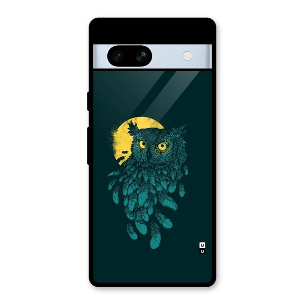 Green Owl Glass Back Case for Google Pixel 7a