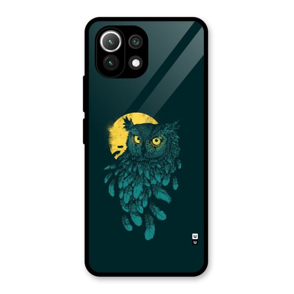 Green Owl Glass Back Case for Mi 11 Lite