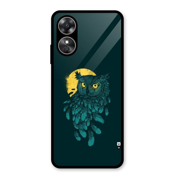 Green Owl Glass Back Case for Oppo A17