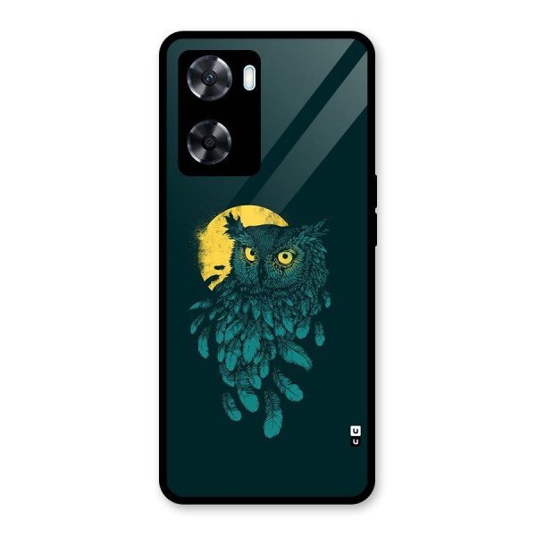 Green Owl Glass Back Case for Oppo A77