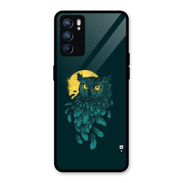 Green Owl Glass Back Case for Oppo Reno6 5G