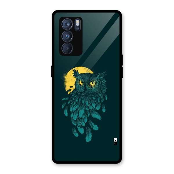 Green Owl Glass Back Case for Oppo Reno6 Pro 5G