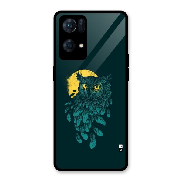 Green Owl Glass Back Case for Oppo Reno7 Pro 5G