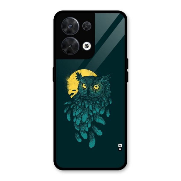 Green Owl Glass Back Case for Oppo Reno8 5G