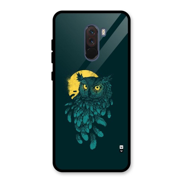 Green Owl Glass Back Case for Poco F1