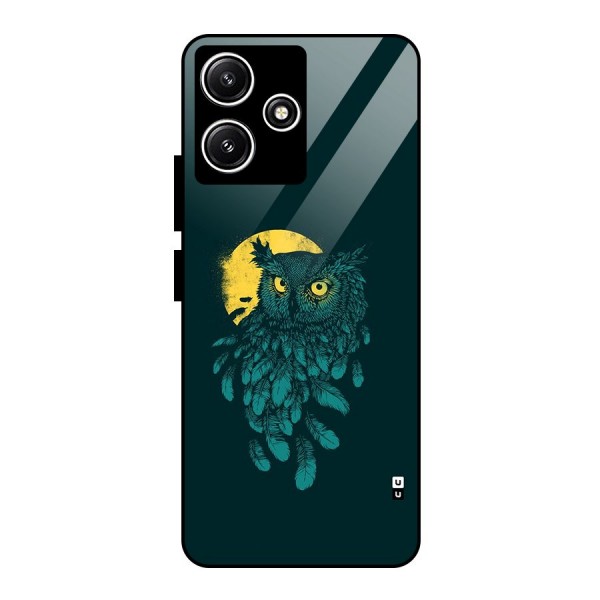 Green Owl Glass Back Case for Poco M6 Pro