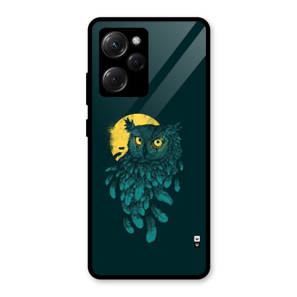 Green Owl Glass Back Case for Poco X5 Pro