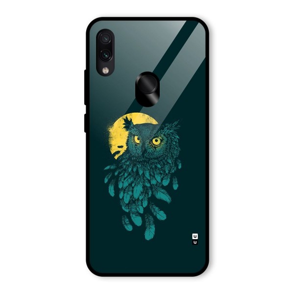 Green Owl Glass Back Case for Redmi Note 7