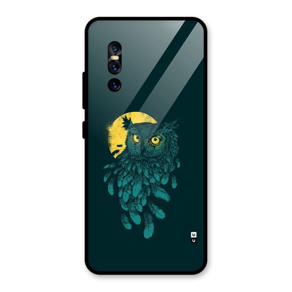 Green Owl Glass Back Case for Vivo V15 Pro