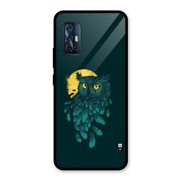 Green Owl Glass Back Case for Vivo V17