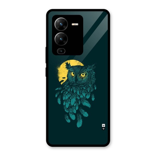 Green Owl Glass Back Case for Vivo V25 Pro