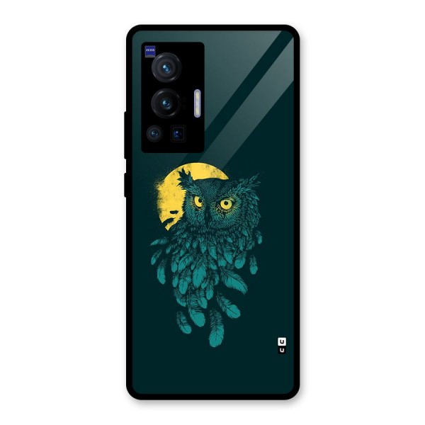 Green Owl Glass Back Case for Vivo X70 Pro