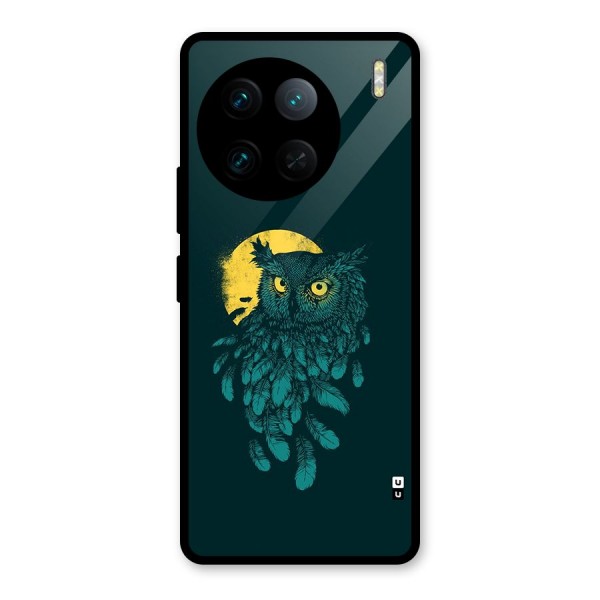 Green Owl Glass Back Case for Vivo X90 Pro