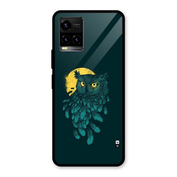 Green Owl Glass Back Case for Vivo Y21A