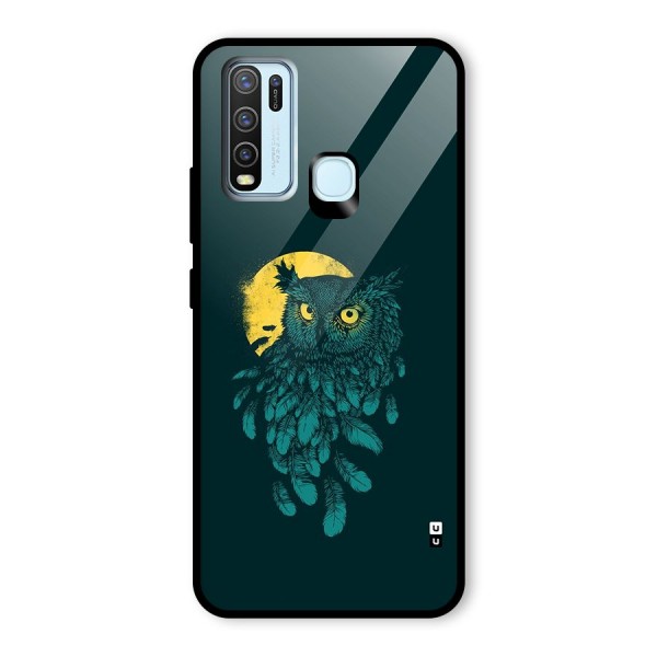 Green Owl Glass Back Case for Vivo Y30