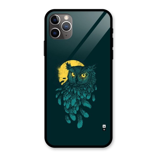 Green Owl Glass Back Case for iPhone 11 Pro Max