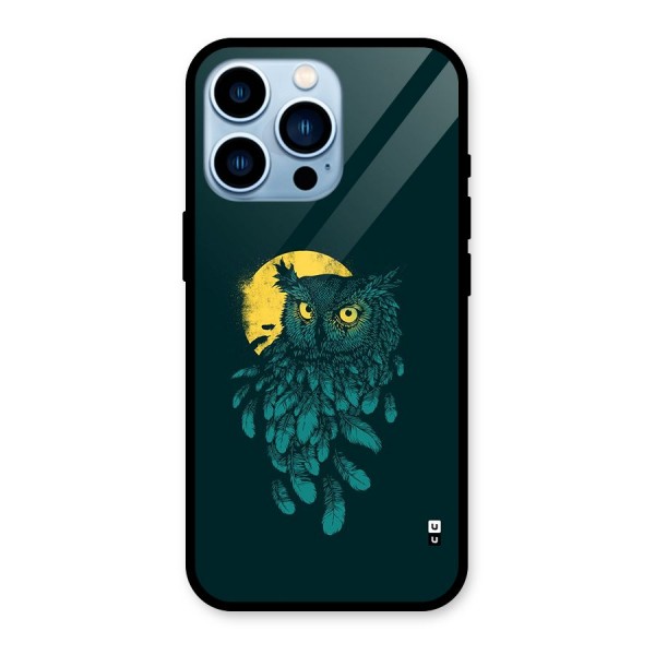 Green Owl Glass Back Case for iPhone 13 Pro