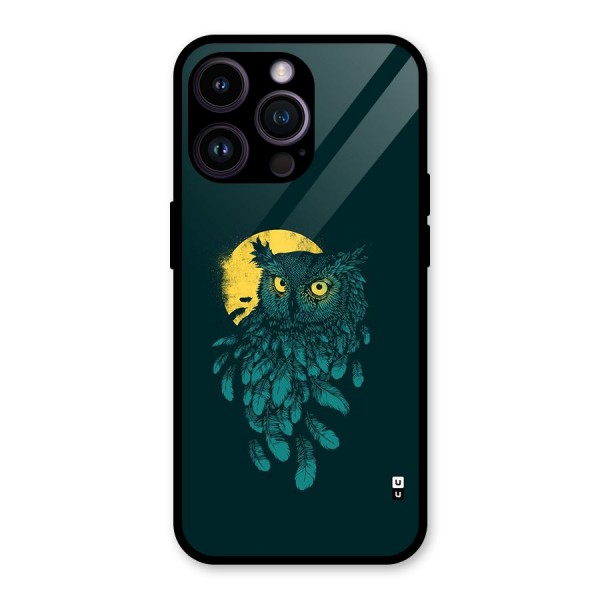 Green Owl Glass Back Case for iPhone 14 Pro Max