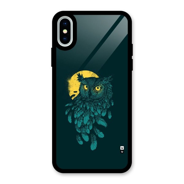 Green Owl Glass Back Case for iPhone X