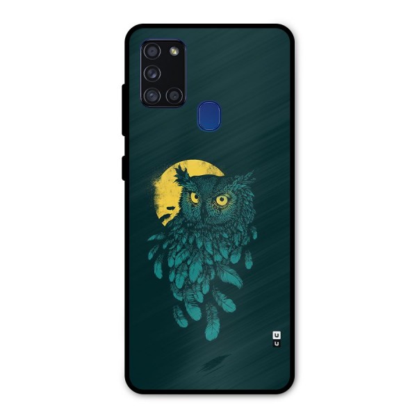 Green Owl Metal Back Case for Galaxy A21s