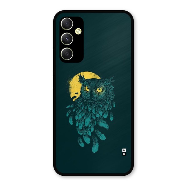 Green Owl Metal Back Case for Galaxy A34