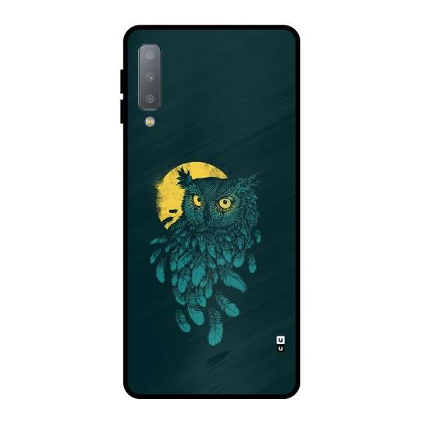 Green Owl Metal Back Case for Galaxy A7 (2018)