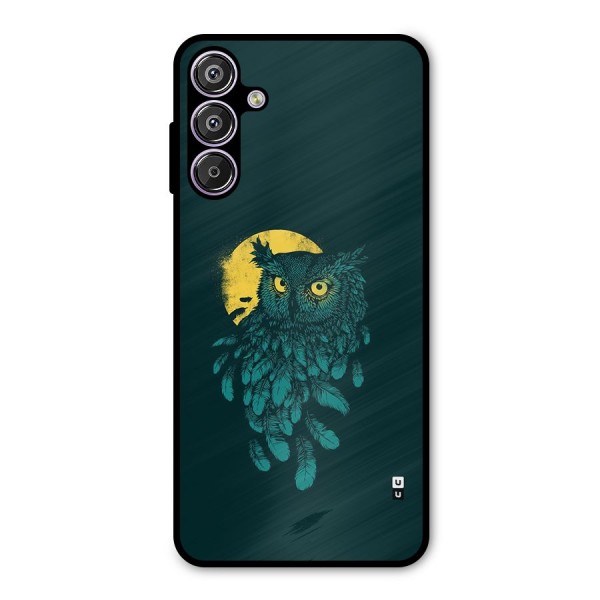 Green Owl Metal Back Case for Galaxy F15