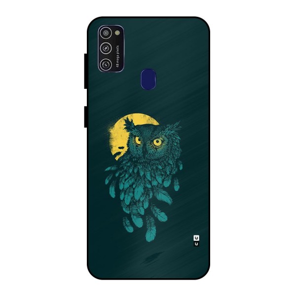 Green Owl Metal Back Case for Galaxy M21