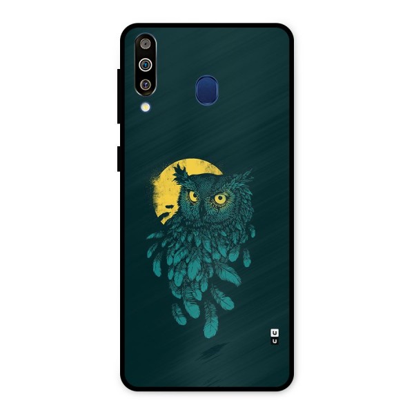 Green Owl Metal Back Case for Galaxy M30