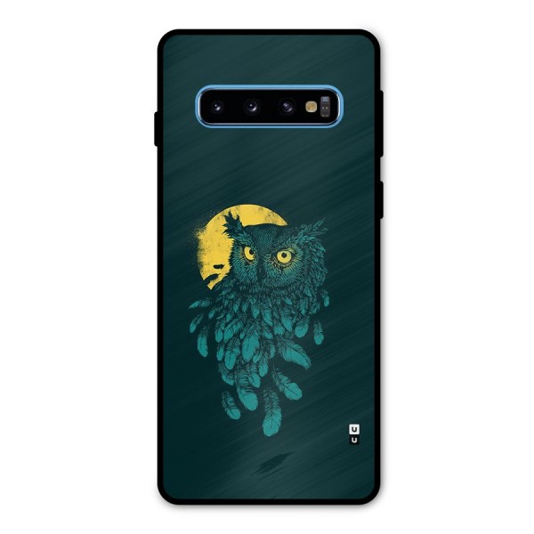 Green Owl Metal Back Case for Galaxy S10