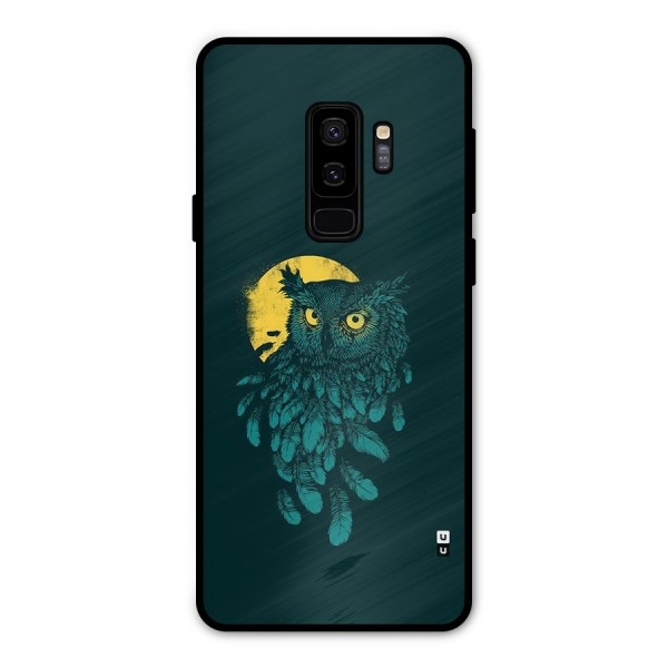 Green Owl Metal Back Case for Galaxy S9 Plus