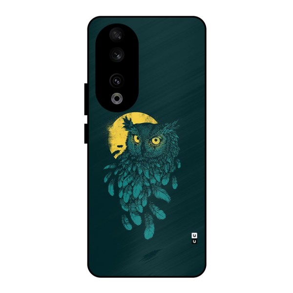 Green Owl Metal Back Case for Honor 90