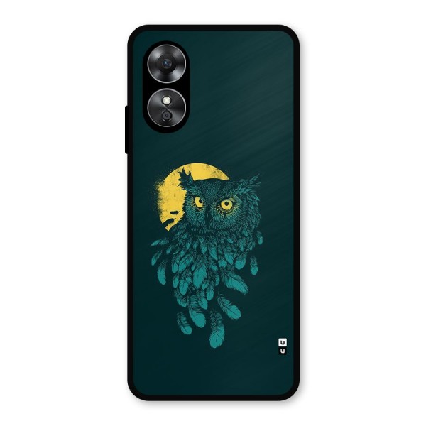 Green Owl Metal Back Case for Oppo A17