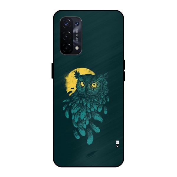 Green Owl Metal Back Case for Oppo A74 5G