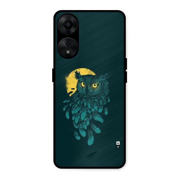 Green Owl Metal Back Case for Oppo A78 5G