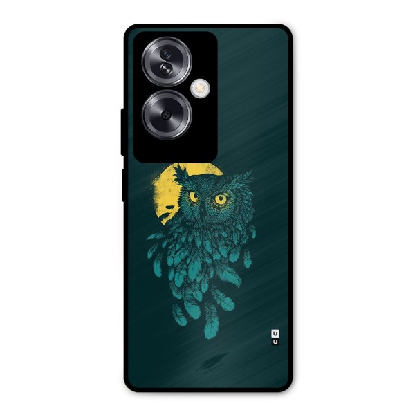 Green Owl Metal Back Case for Oppo A79 5G