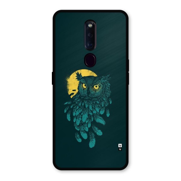 Green Owl Metal Back Case for Oppo F11 Pro