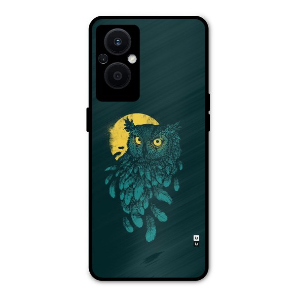 Green Owl Metal Back Case for Oppo F21 Pro 5G