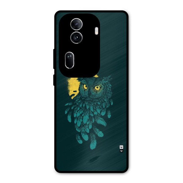 Green Owl Metal Back Case for Oppo Reno11 Pro 5G