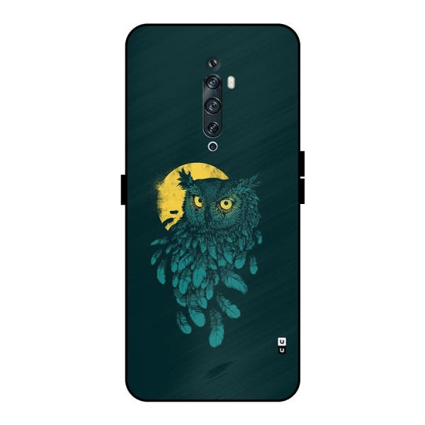 Green Owl Metal Back Case for Oppo Reno2 F