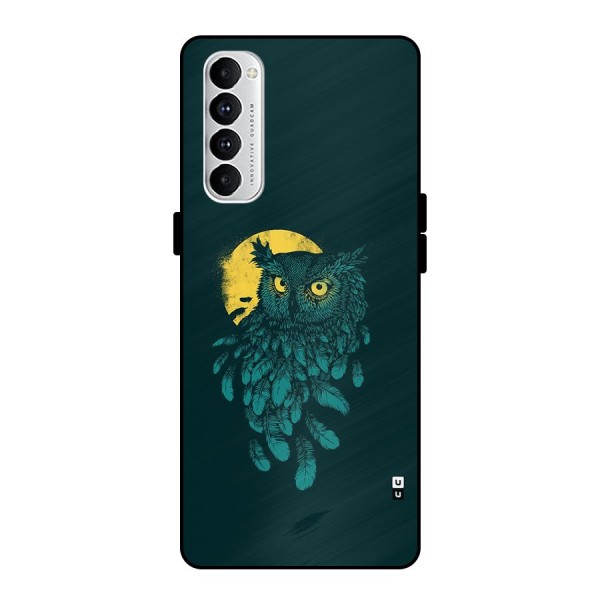 Green Owl Metal Back Case for Oppo Reno4 Pro