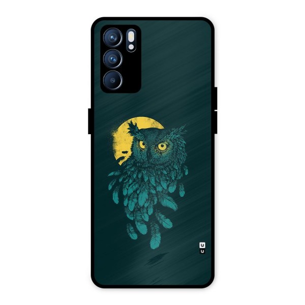 Green Owl Metal Back Case for Oppo Reno6 5G