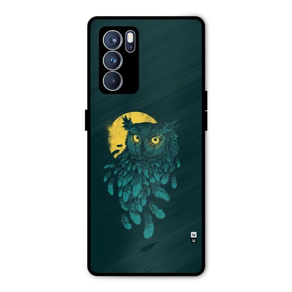 Green Owl Metal Back Case for Oppo Reno6 Pro 5G