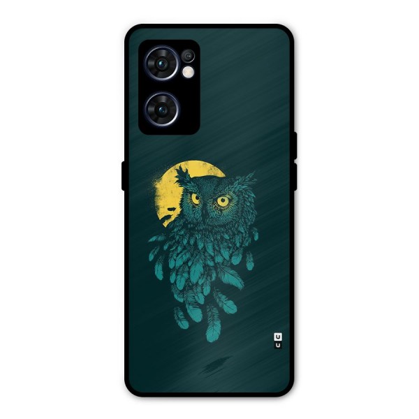 Green Owl Metal Back Case for Oppo Reno7 5G