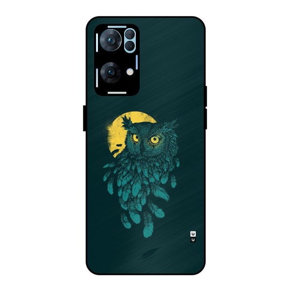 Green Owl Metal Back Case for Oppo Reno7 Pro 5G